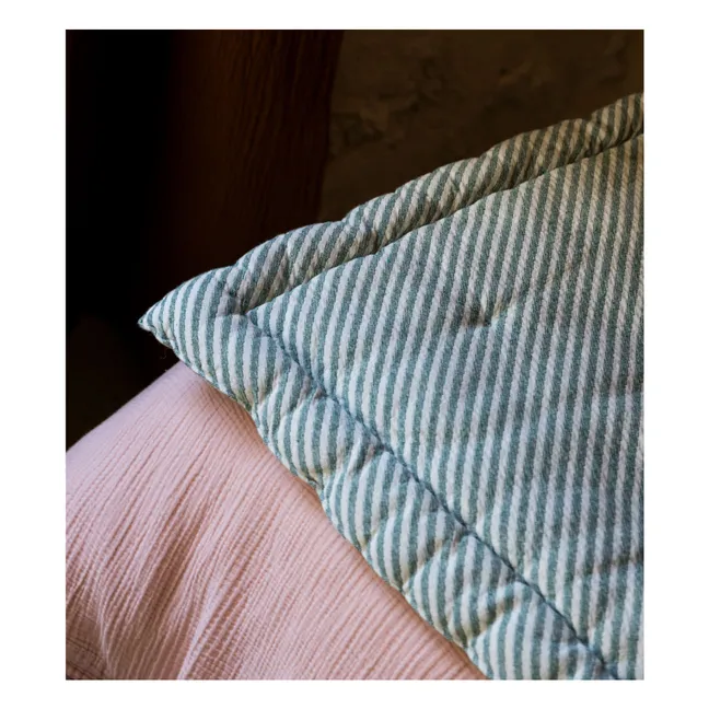 Piumino Capriccio a righe in cotone jacquard | Verde