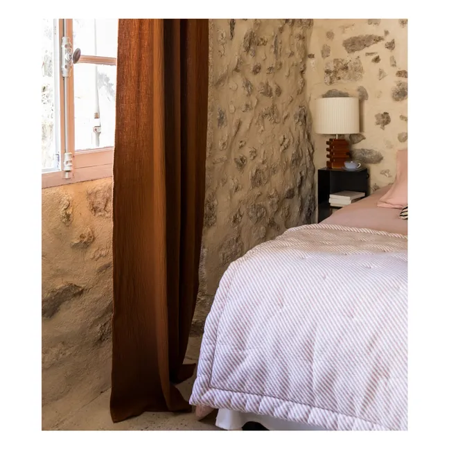 Edredón de rayas Capriccio en jacquard de algodón | Burdeos