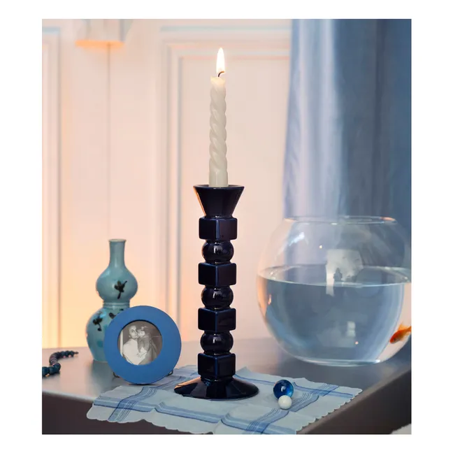 Candelero Anna de cerámica, tamaño mediano | Azul Noche