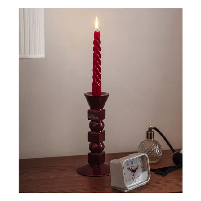 Anna candelabro pequeño de cerámica | Burdeos
