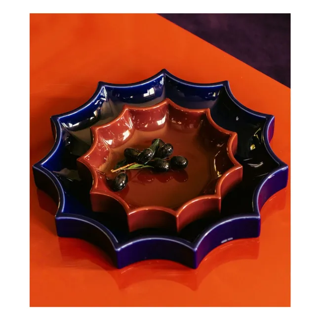 Vassoio tascabile in ceramica Tasca | Blu