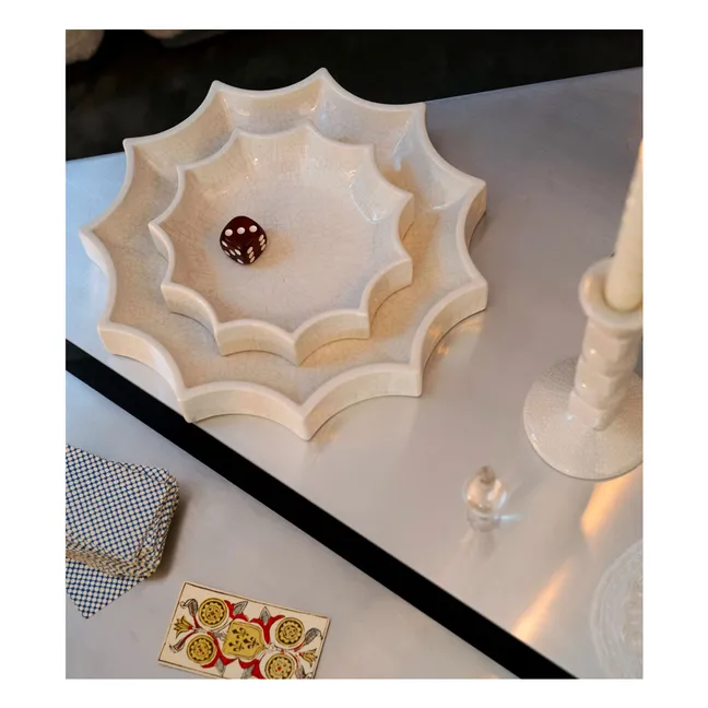 Tasca pocket organizer in crackled ceramic | Cream