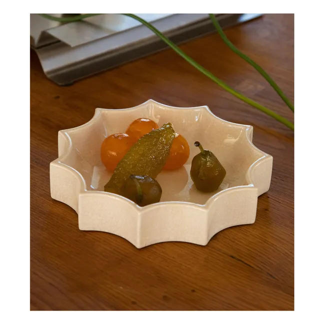 Vide poche Tasca en céramique craquelé | Crème