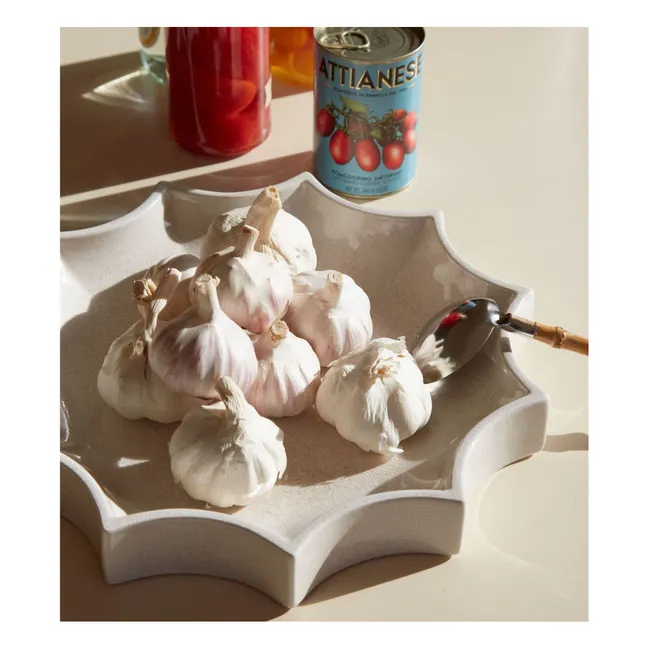 Vassoio tascabile in ceramica crepla Tasca | Crema