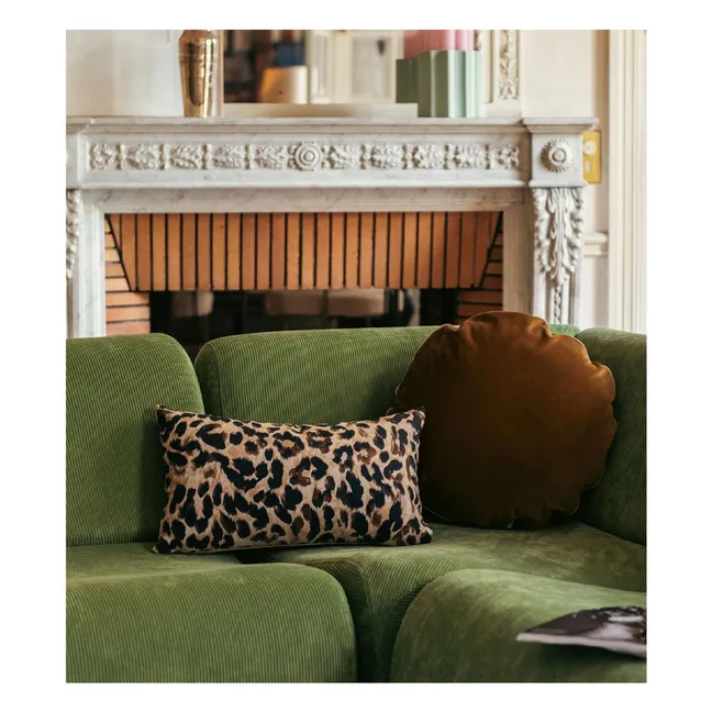Carino rectangular cushion in jacquard | Leopard