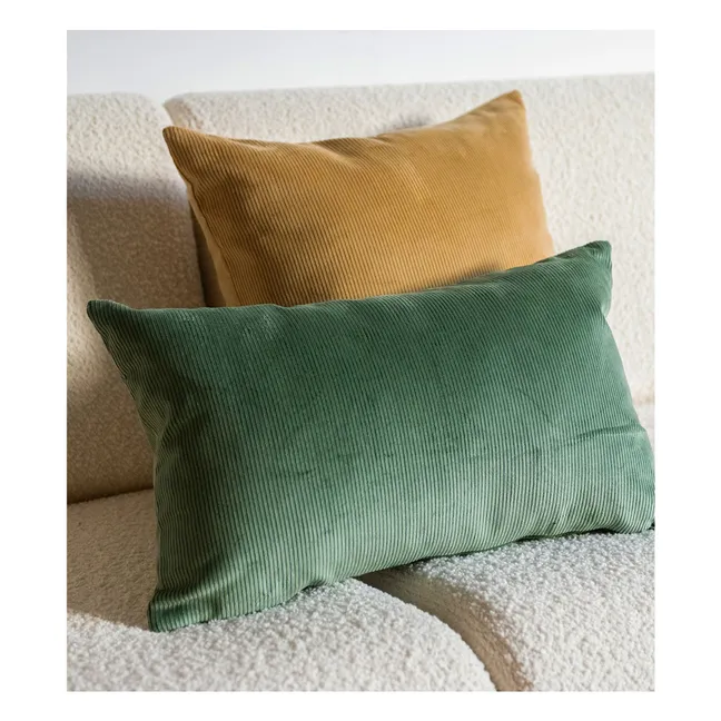 Cojín rectangular de pana Carino | Verde Almendra