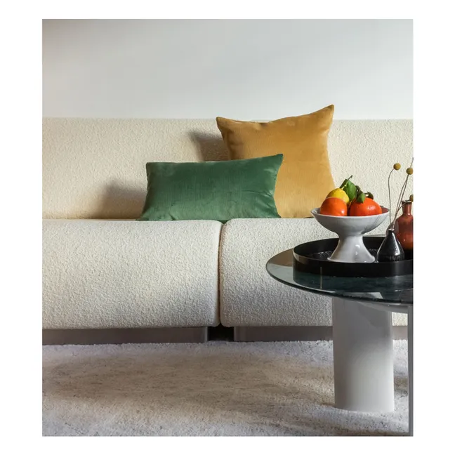 Coussin rectangulaire Carino en velours côtelé | Vert amande