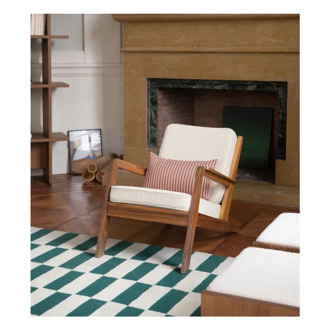 Gloria chair in wood and bouclette wool | Cream