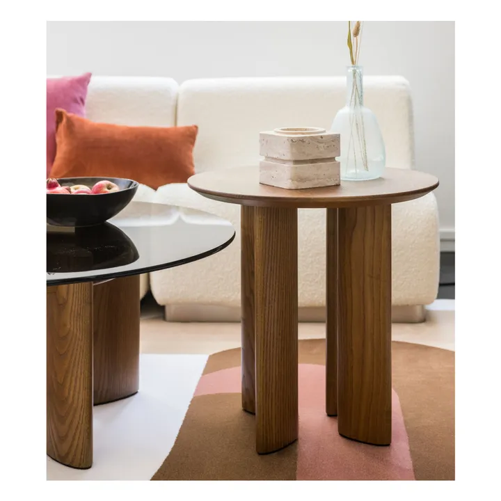 Table d'appoint Carlotta frêne finition iroko | Iroko- Image produit n°1