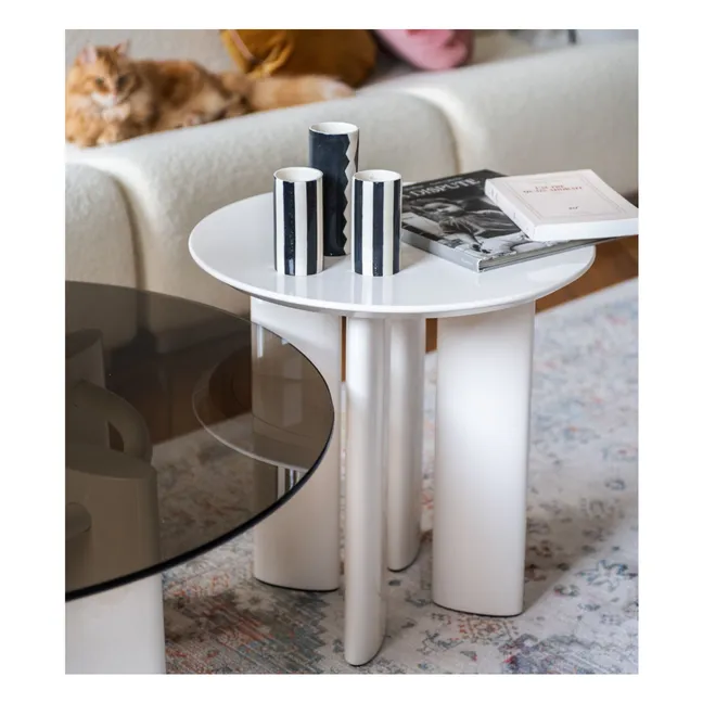 Table d'appoint Carlotta en hêtre laqué | Crème