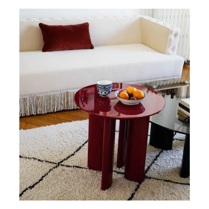 Table d'appoint Carlotta en hêtre laqué | Bordeaux- Image produit n°2