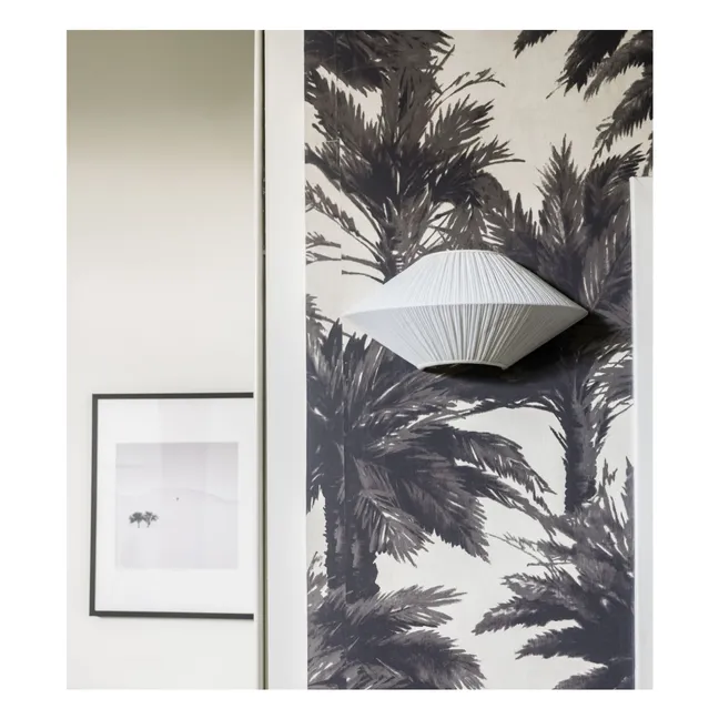 Lampada da parete Brera a mezzo piattino in cotone plissettato | Crema