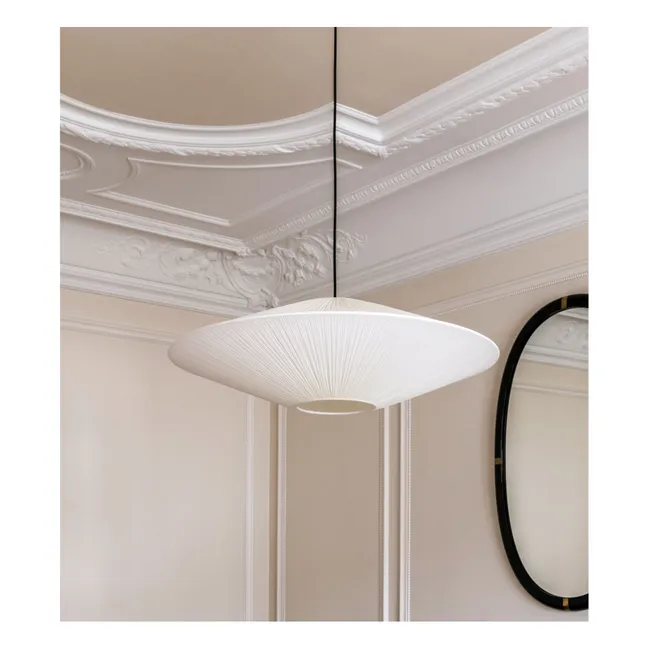 Grande suspension Brera en coton plissé – Version EU (220 V) | Crème