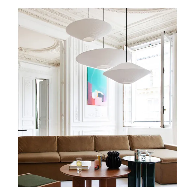 Brera suspension lamp in pleated cotton - EU version (220 V) | Cream