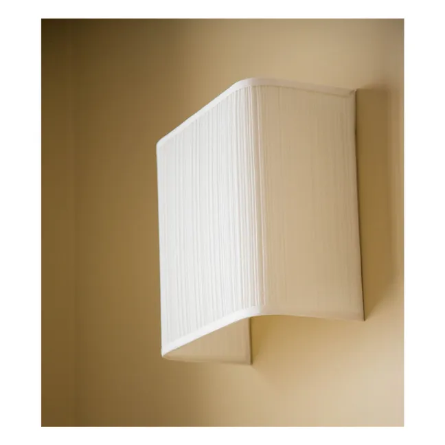 Applique Brera carrée en coton plissé | Blanc