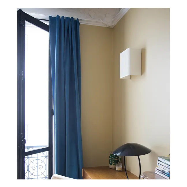 Applique Brera carrée en coton plissé | Blanc