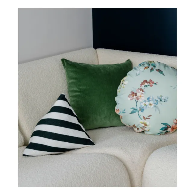 Cojín Divino con rayas jacquard | Verde Oscuro