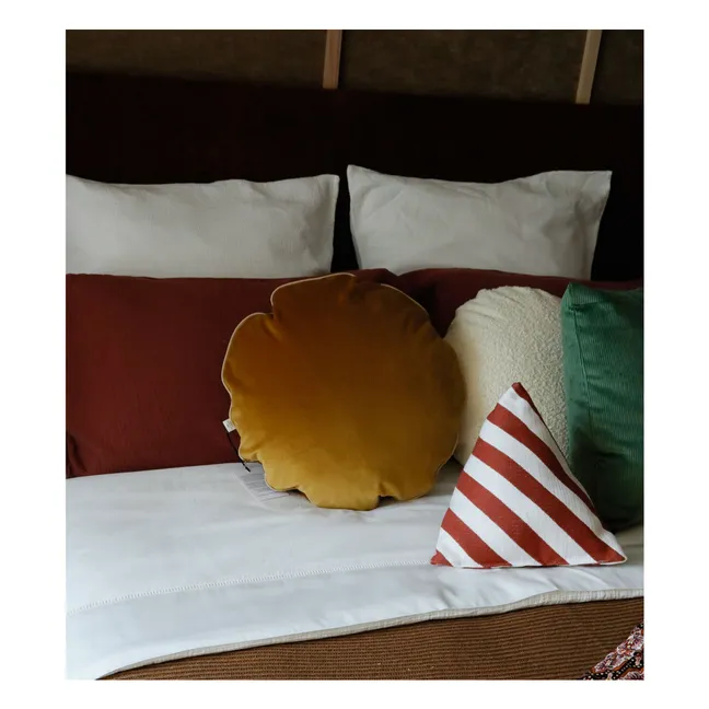 Divino cushion with jacquard stripes | Brick red