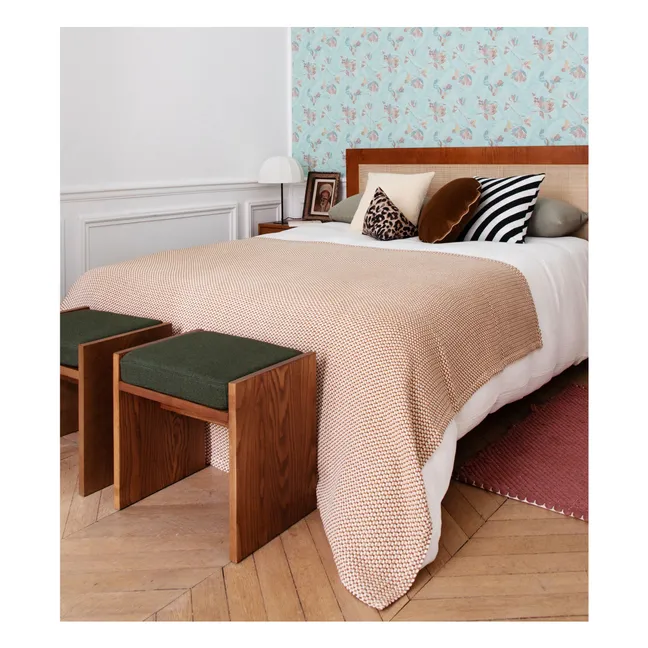 Miuccia throw in cotton jacquard | Caramel