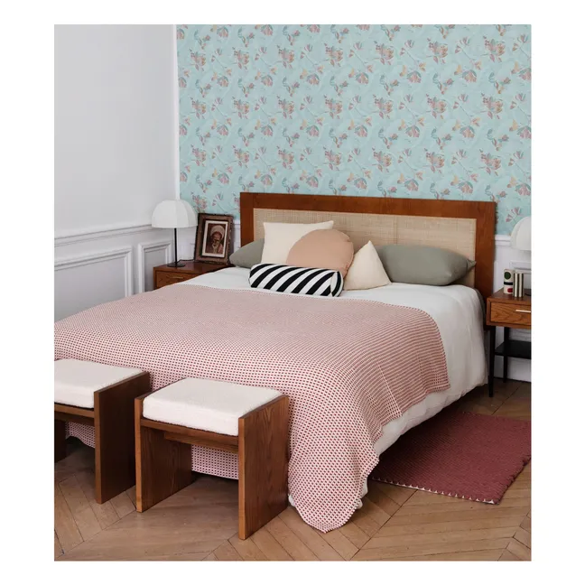 Miuccia throw in cotton jacquard | Peony