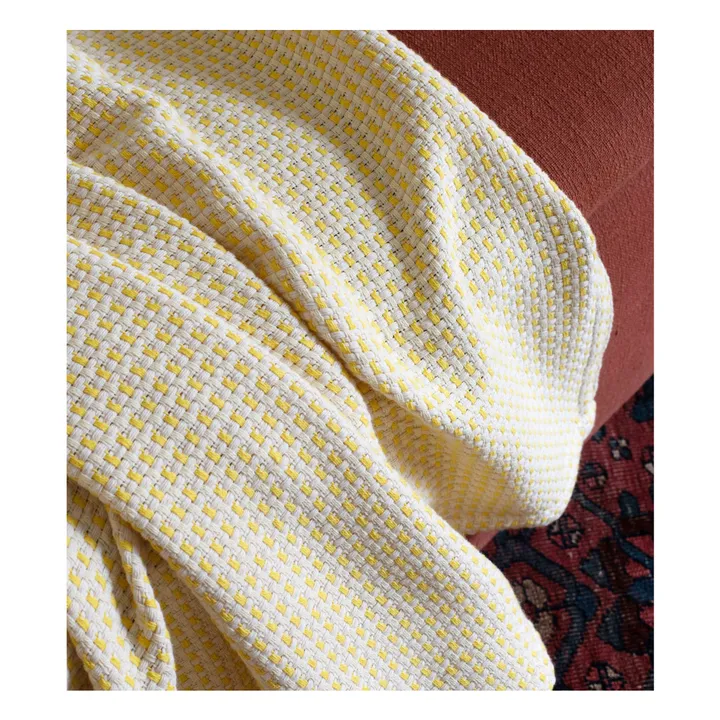 Plaid Miuccia en jacquard de coton | Jaune citron- Image produit n°2