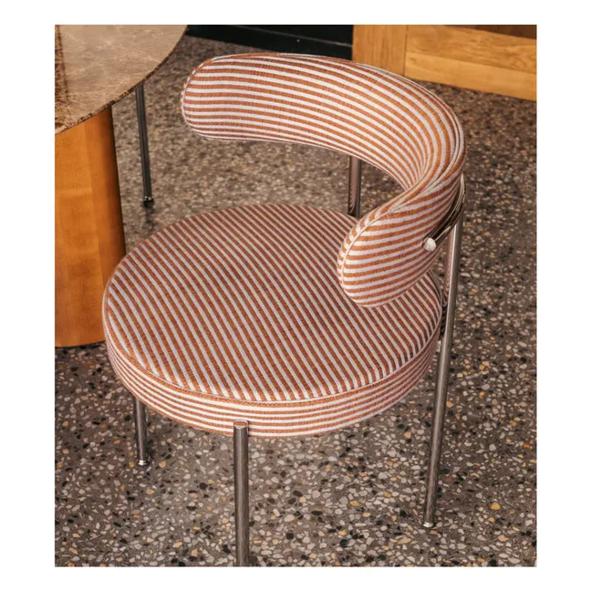 Libera chair in striped fabric | Brown