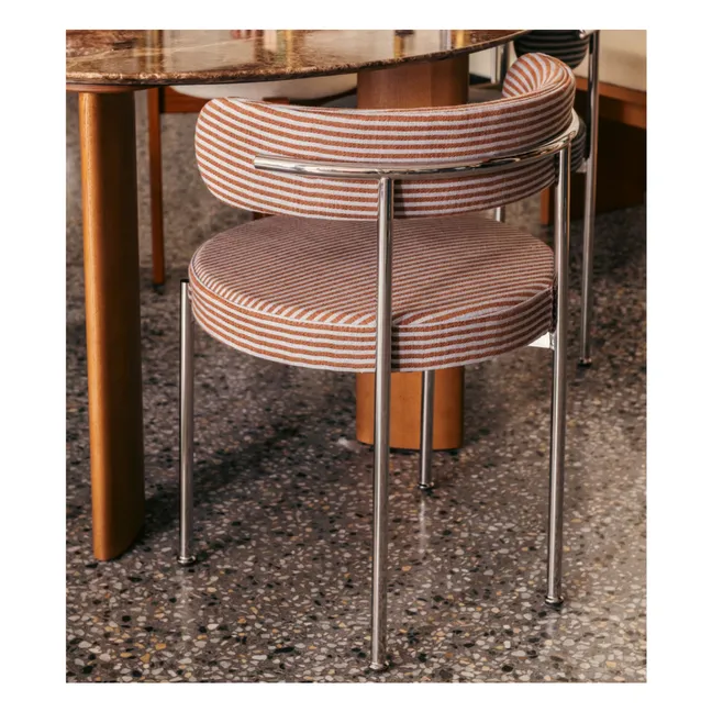 Chaise Libera en tissu rayé | Marron