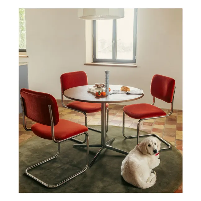 Chaise Classica en velours de mohair | Rouge vermillon