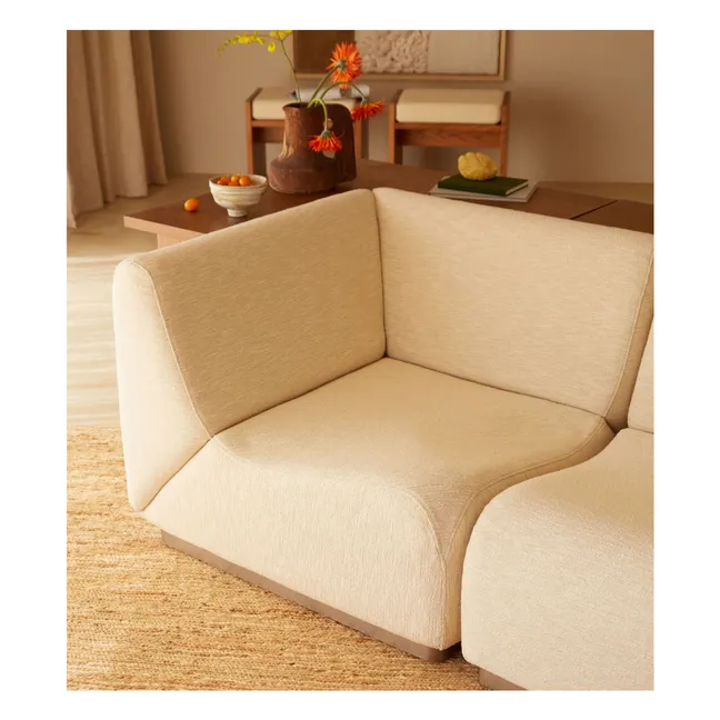 Rotondo corner module in woven fabric | Cream