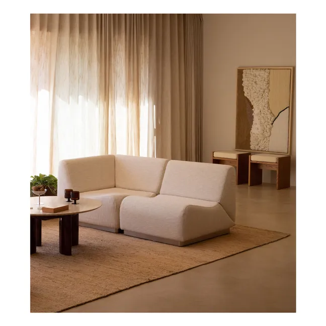 Rotondo corner module in woven fabric | Cream