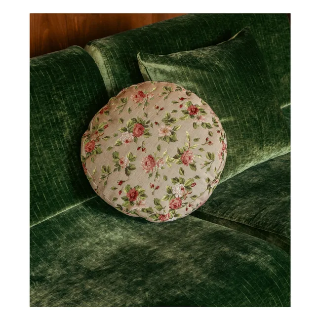 Module d'angle Rotondo en velours côtelé brillant | Vert olive