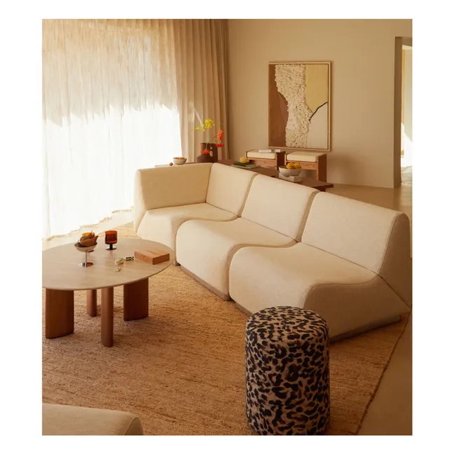 Rotondo modular fireside chair in woven fabric | Cream