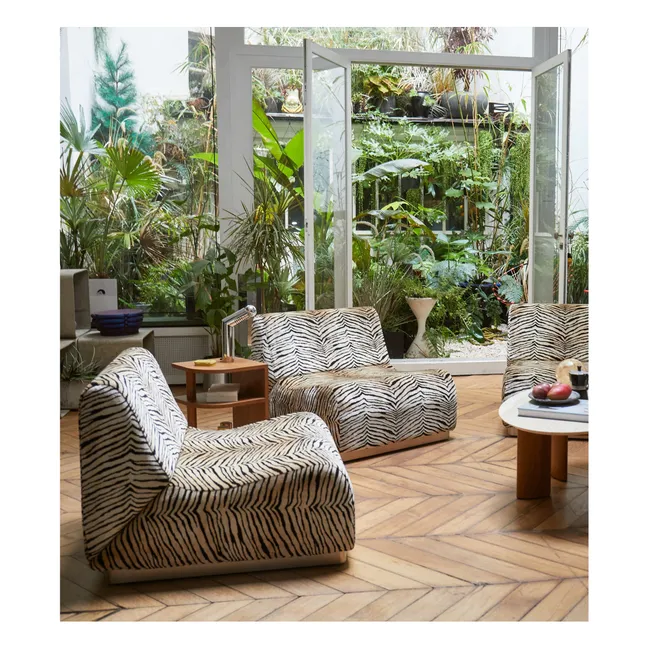 Rotondo modular fireside chair in tiger velvet | Tiger
