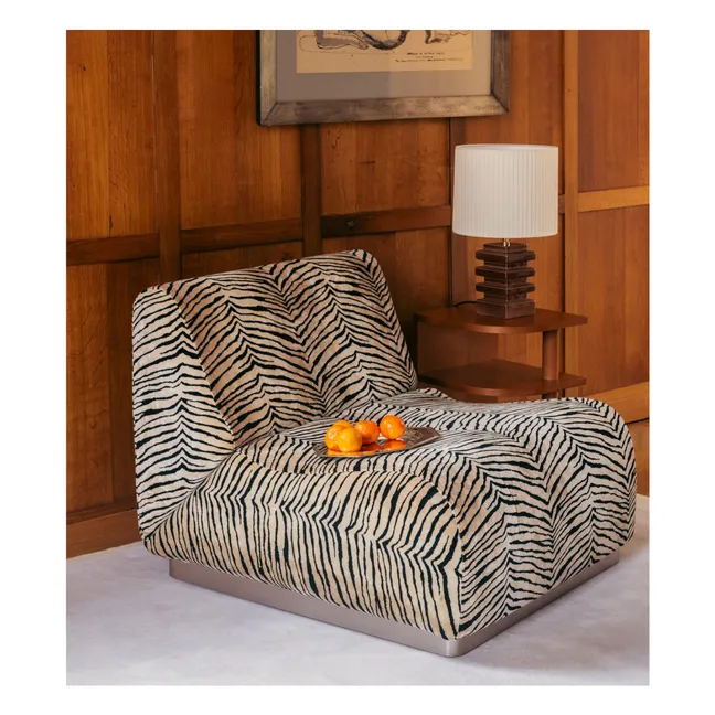 Chauffeuse modulable Rotondo en velours tigre | Tigre