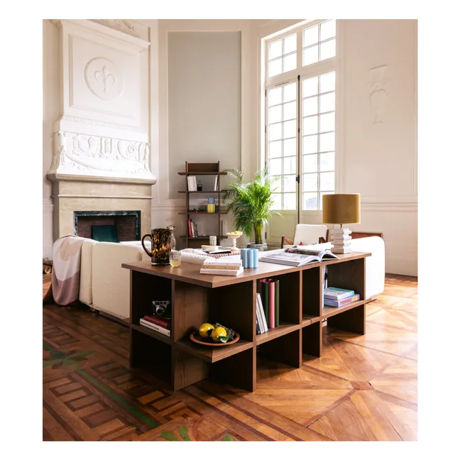 Étagère d'angle Mara frêne finition iroko