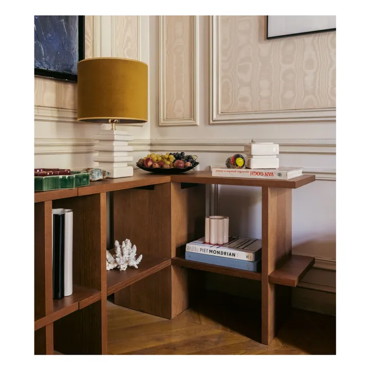 Étagère d'angle Mara frêne finition iroko | Iroko- Image produit n°1