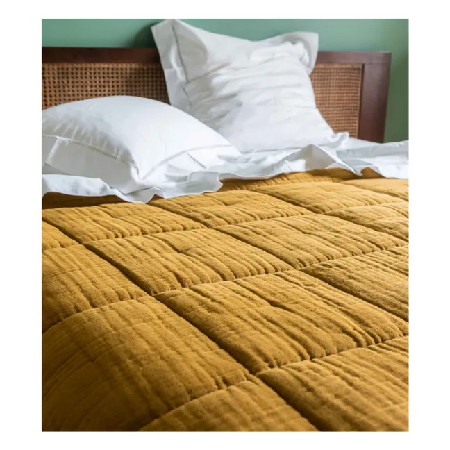 Nido quilt in cotton gauze | Mustard