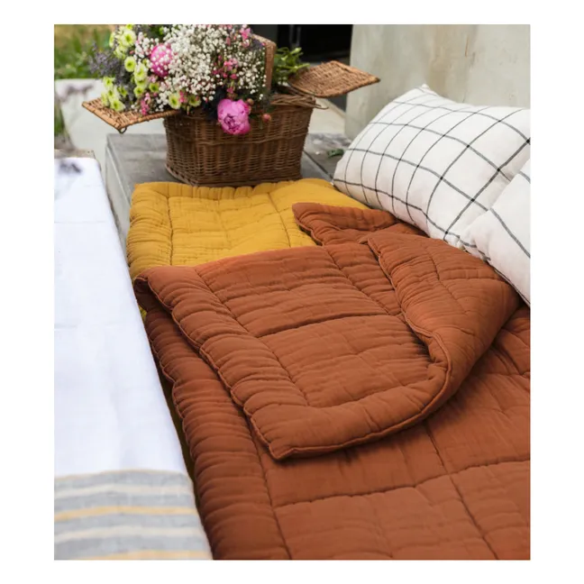 Nido quilt in cotton gauze | Brown