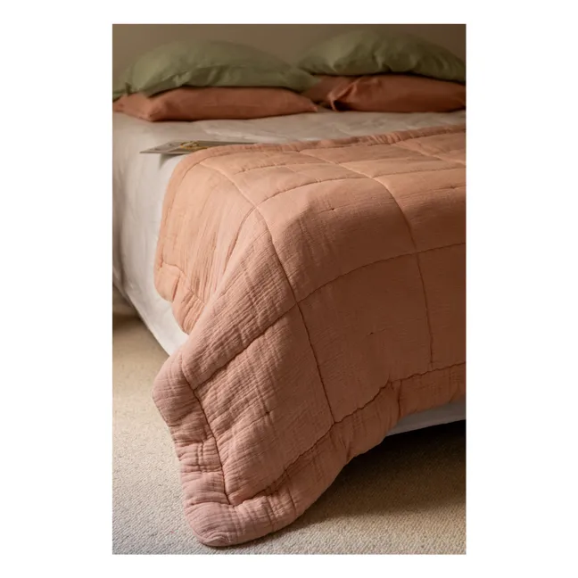 Édredon Nido en gaze de coton | Rose poudré