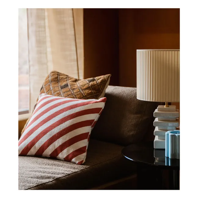 Coussin carré Carino en jacquard à rayures | Brique