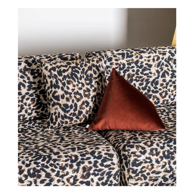 Carino square cushion in jacquard | Leopard