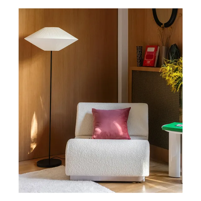 Coussin carré Carino en velours côtelé | Rose