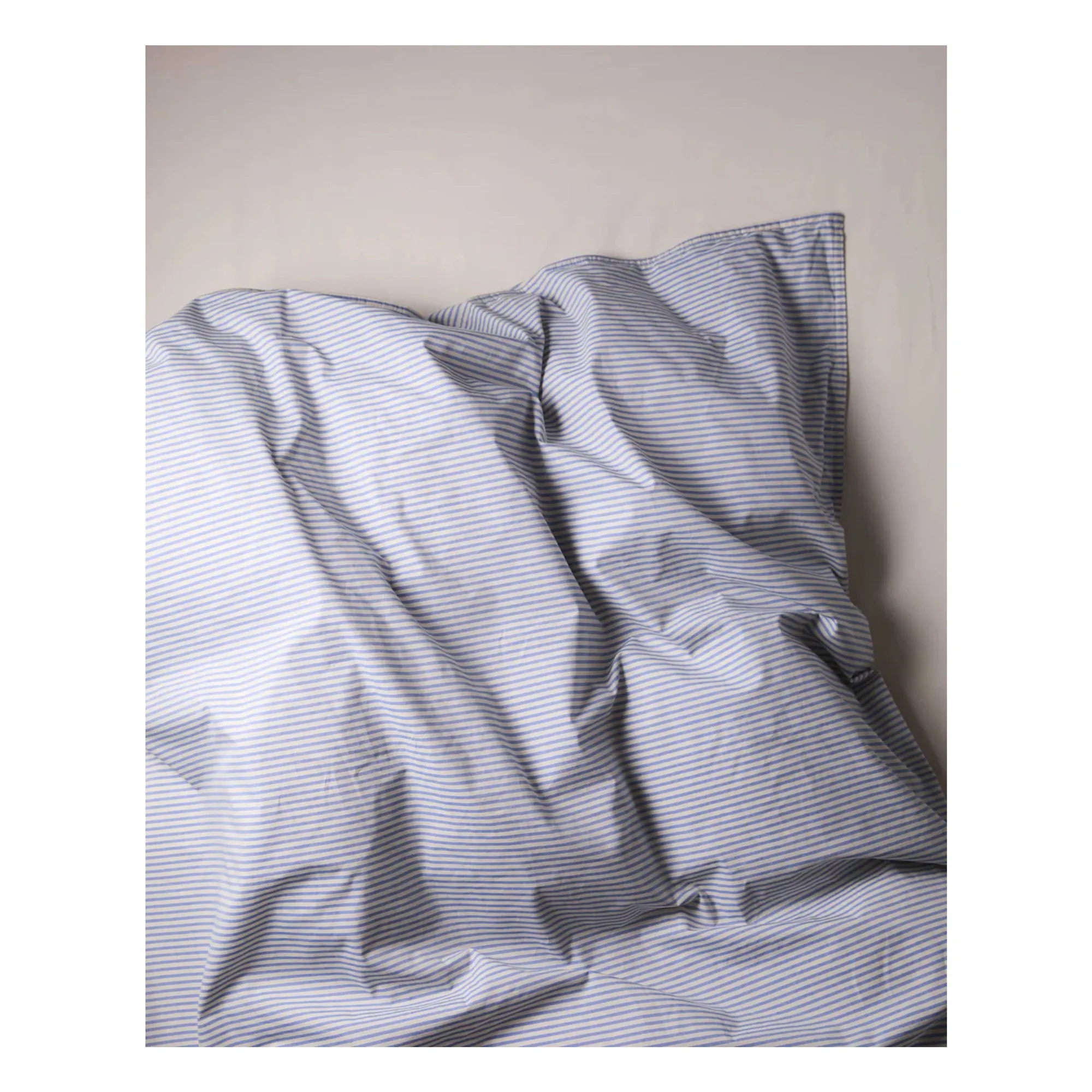 Housse de couette Striped en Coton Bio | Bleu- Image produit n°1