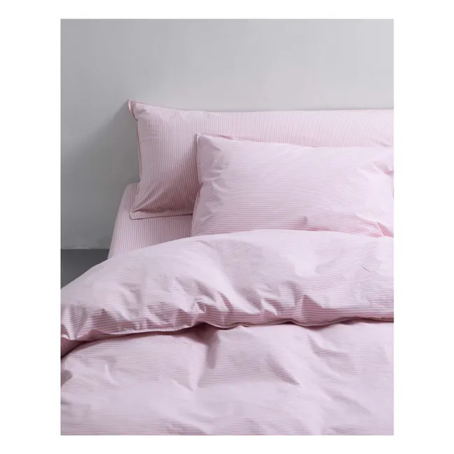 Housse de couette Striped en Coton Bio | Rose