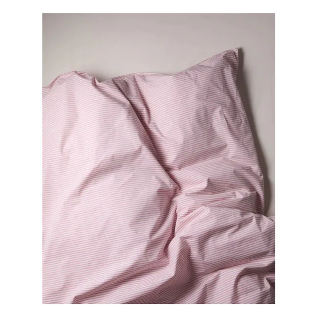 Housse de couette Striped en Coton Bio | Rose