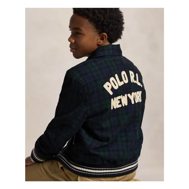 Bomber Carreaux  | Bleu marine