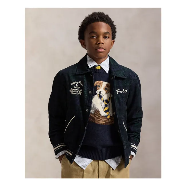 Bomber Carreaux  | Bleu marine