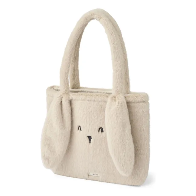 Tote Bag Façon Fourrure Lexi Lapin Coton Bio | Gris clair