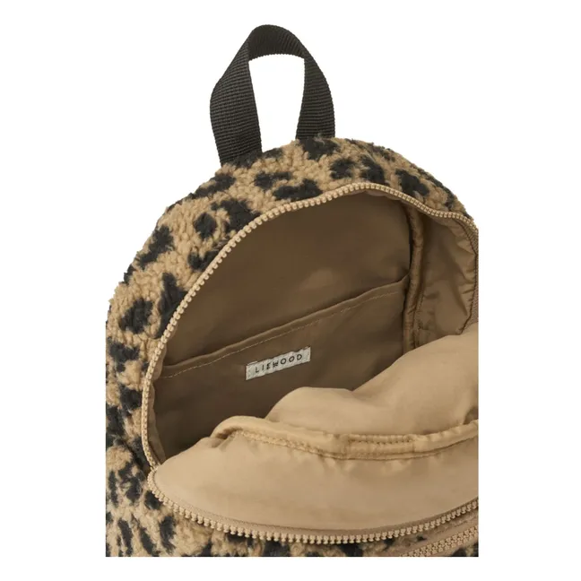 Sac à Dos Façon Sherpa Andreas Léopard Fibres Recyclées | Beige