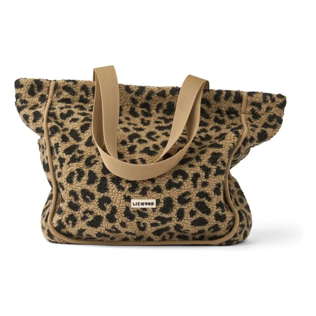 Sherpa Reed Leopard Tote Bag Recycled Fiber | Beige